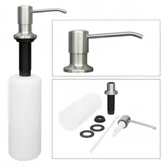 GENERICO - Dispensador Jabón 500ml Pico Acero Cuerpo Abs Cocina