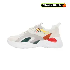 FILA - Tenis Bister Lifestyle-Beige/Blanco