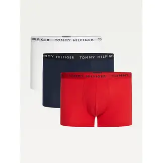 TOMMY HILFIGER - Pack De 3 Calzoncillos Trunk. Rojo