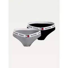 TOMMY HILFIGER - Pack De 2 Panties Tommy 85 Con Inscripción Niña Azul