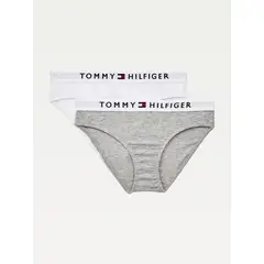 TOMMY HILFIGER - 2 Pack De 2 Panties Gris - Blanco Para Niña
