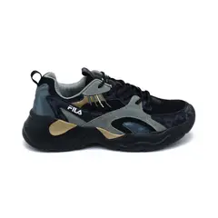 FILA - Tenis Bister Lifestyle-Negro/Gris