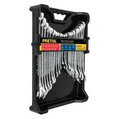 PRETUL - Juego de 22 llaves combinadas std y mm,