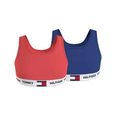 TOMMY HILFIGER - Pack De 2 Bralettes Tirantes Con Logo Niña Azul