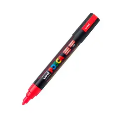 POSCA - Marcador Gráfico De Vinilo Pc-5m Rojo Fluorescente