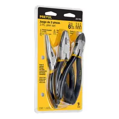 PRETUL - Juego de 3 pinzas de 6" mango de vinil,