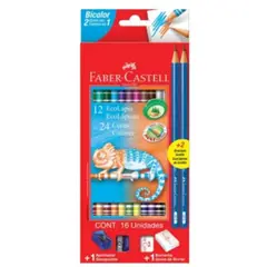 FABER CASTELL - Colores Bicolor 12 X 24 + Sacapuntas
