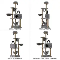 WOOD PETS - Gimnasio Rascador Árbol Maospets 5 Niveles Desarmable