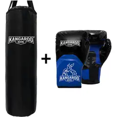 CHARIS - Guantes boxeo kangaroo pro+ saco de boxeo 100 cm con relleno