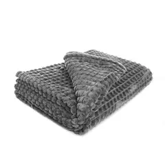 ENERGY PLUS - Manta frazada cobija decorativa sofá o cama suave y de Lujo Gris