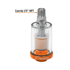 TRUPER - Filtro separador de agua y aceite cuerda 14 NPT