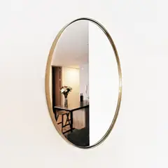 ALIK DISEÑO - Espejo Redondo Con Marco Metálico Dorado 100cm