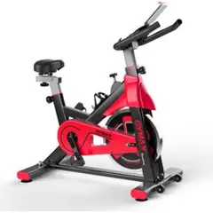 GYMAX - Bicicleta Estática Spinning 10Kg Roja