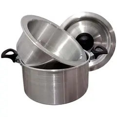 GENERICO - Quesillera Baño Maria En Aluminio Repujado de Alta Pureza.