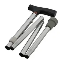 COMPRALOENCASA COM - Bastón plegable portable aluminio antideslizante graduable gris