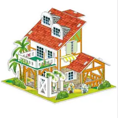 DAYOSHOP - Rompecabezas Casa Villa Jardin Juego Didactico Armable