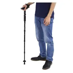 COMPRALOENCASA COM - Bastón senderismo linterna ajustable caminata Negro AE-631