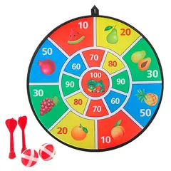 DAYOSHOP - Tiro Al Blanco Tablero + 2 Dardos + 2 Bolas Pegacil Juego