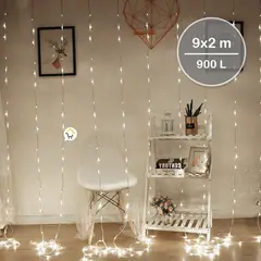 COMPRALOENCASA COM - Luz cascada 9x2 metros 900 led luces navidad blanca rf 2026