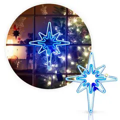 COMPRALOENCASA COM - Estrella luz neón 8 puntas ventana puerta navidad 2208xh