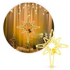 COMPRALOENCASA COM - Estrella Luz Neón 8 Puntas Ventana Puerta Navidad 2206XH