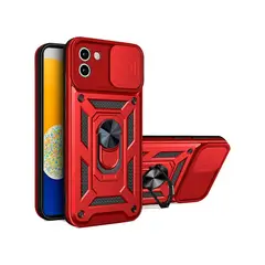 GENERICO - Forro AntiGolpes Compatible con Samsung A04 Con Protección Cámara Rojo