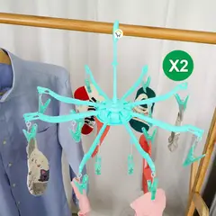 COMPRALOENCASA COM - Gancho Araña X2 Ropa Interior 16 Pinzas Multiusos Giratorio F268
