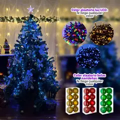 COMPRALOENCASA COM - Árbol Singapur Tupido 190m+ Estrella + Luces + Bolas De Regalo SIN190
