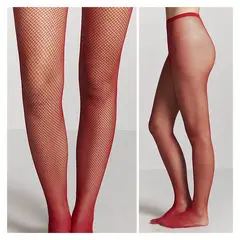 COMPRALOENCASA COM - Medias Malla Red Pantimedias Mujer Sexy Moda Lencería Rojo RF 657