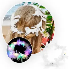 COMPRALOENCASA COM - Corona Plumas Aureola Ángel Halo Luz Led Disfraz TRS18