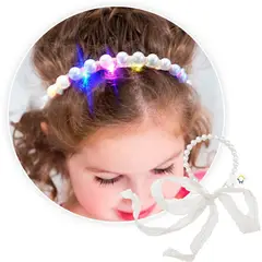 COMPRALOENCASA COM - Diadema Tiara Perlas Luces Led Corona Encaje Halloween 144
