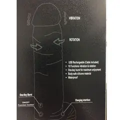 LUST - Vibrador Grande Con Chupa Y Rotacion Recargable USB