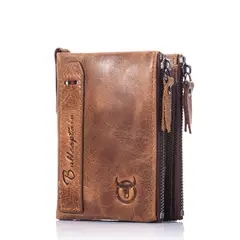 UBMD - Billetera Cuero PU Hombre Monedero RFID BULLCAPTAIN QB06 Marron_.