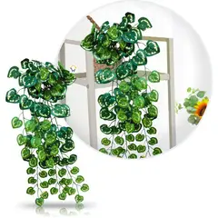 COMPRALOENCASA COM - Planta artificial colgante enredadera ramillete hojas corazón 107ht