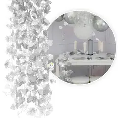 COMPRALOENCASA COM - Enredadera Decorativa X12 Plateada Follaje Artificial Decoración HG04P