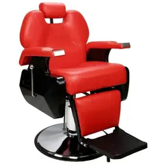 NANOFORT - Sillon de barberia ROJO neumatico