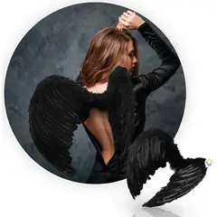 COMPRALOENCASA COM - Alas ángel negro plumas accesorio disfraz halloween af483ng