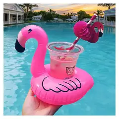 COMPRALOENCASA COM - Flotador flamingo portavasos inflable piscina pool party 05