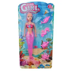 DAYOSHOP - Muñeca Princesa Sirena Rosa Luces Niña Juguete Interactivo