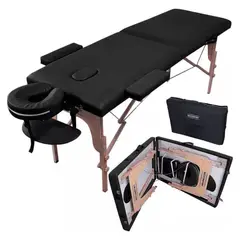 NANOFORT - Camilla para masaje plegable portátil y reclinable color Negro
