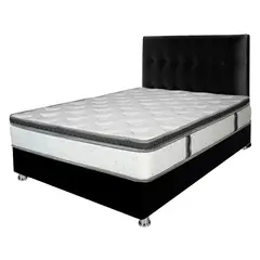 PLUMA HOME - CAMA HAWAI 140X190  COLCHO + BASECAMA + CABECERO gratis protector + alm