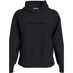 CALVIN KLEIN - Buzo Negro Con Capota De Felpa En Mezcla De Algodón