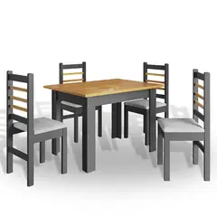 MUEBLES 2020 - Comedor Ventura 4 Puestos Marrón/gris