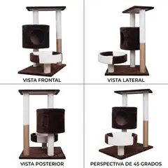 WOOD PETS - Gimnasio Acicalador Para Gato Maos Pets Desarmable +obsequio
