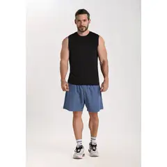 BELIFE - Camiseta manga sisa negra para hombre
