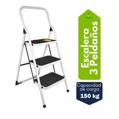 PRETUL - Escalera tubular plegable 3 peldaños pasos