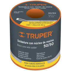 TRUPER - Soldadura 50/50 450g para tuberia hidraulica nucleo resina pretul