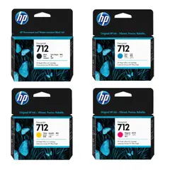 HP - Combo Cartucho de Tinta 712 80ML Negra y 712 Colores Original