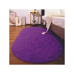 BANZAY - Tapete Pie de Cama Ovalado - Morado