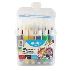 POINTER - Marcador Punta Pincel Pointer, x 18 Colores Acuarelables